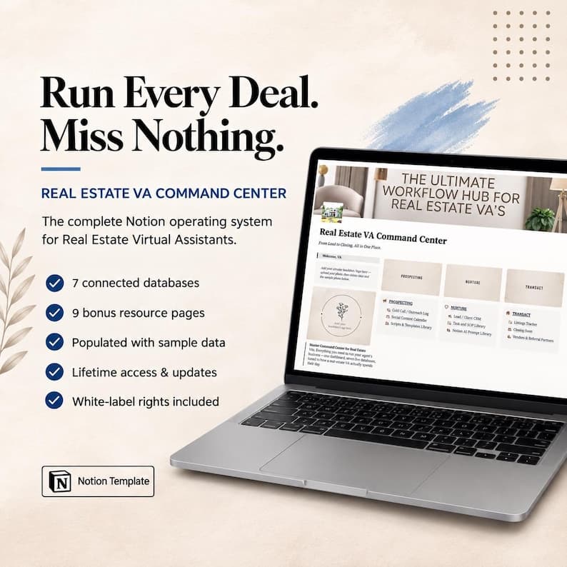 Real Estate VA Command Center in Notion