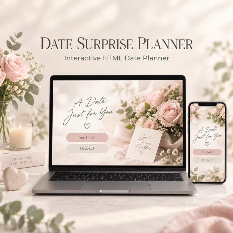 Date Surprise Planner interactive digital invitation